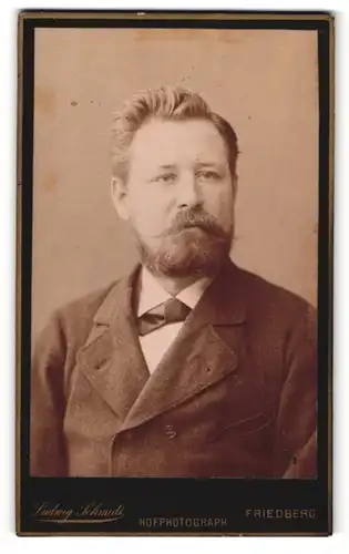 Fotografie Ludwig Schmidt, Friedberg, Portrait Herr mit Bart