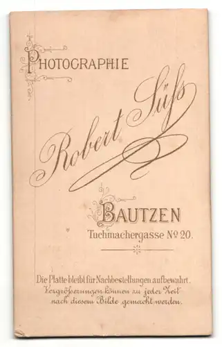 Fotografie Robert Süss, Bautzen, Portrait beleibter Herr mit Schnauzbart