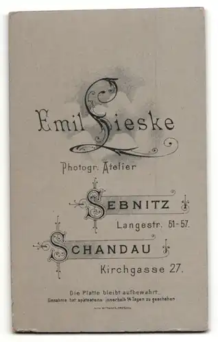 Fotografie Emil Lieske, Sebnitz & Schandau, Portrait kleiner Lockenschopf in weissem Kleid