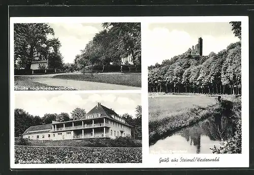 AK Steimel / Westerwald, Martaheim, Burg Reichenstein, Strasse nach Niederwambach