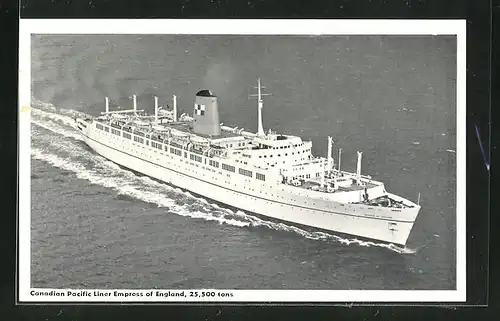 AK Canadian Pacific Liner Empress of England, Passagierschiff aus Vogelschau