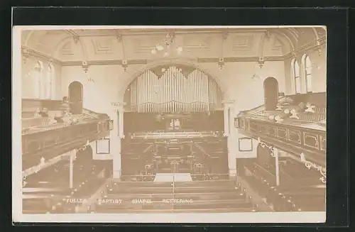AK Fuller Babtist Chapel Kettering, Orgel und Zuschauertribüne