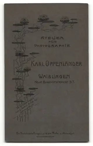 Fotografie Karl Oppenländer, Waiblingen, Portrait Dame mit Dame mit zusammengebundenem Haar