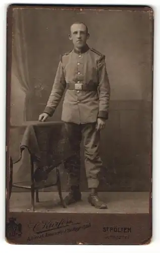 Fotografie C. Kurfess, St. Pölten, Portrait Soldat in Uniform