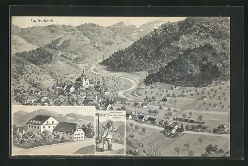 AK Lautenbach, Gasthaus zum Sternen, Panoramablick auf das Dorf