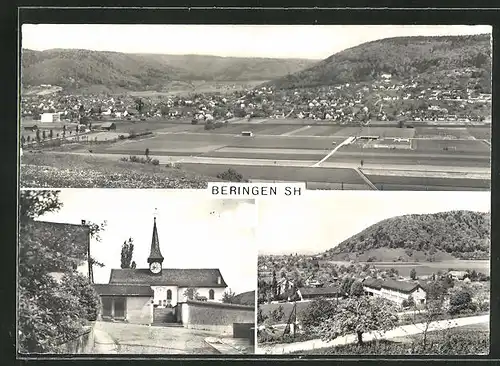 AK Beringen, Panorama, Kirche, Ortsansicht