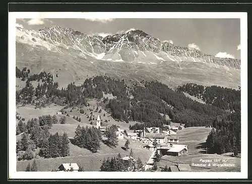 AK Parpan, Ortsansicht mit Bergen