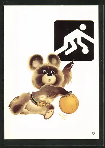 AK Moskau, Olympische Spiele 1980, Maskottchen spielt Basketball