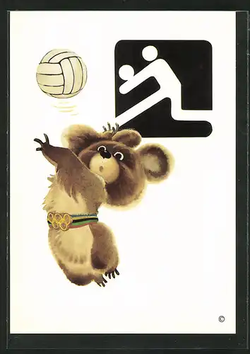 AK Moskau, Olympische Spiele 1980, Maskottchen beim Volleyballspiel
