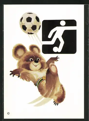 AK Moskau, Olympische Spiele 1980, Maskottchen beim Fussballspiel