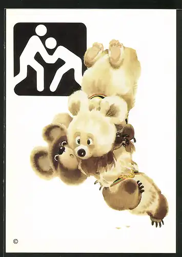 AK Moskau, Olympische Spiele 1980, Maskottchen beim Ringkampf