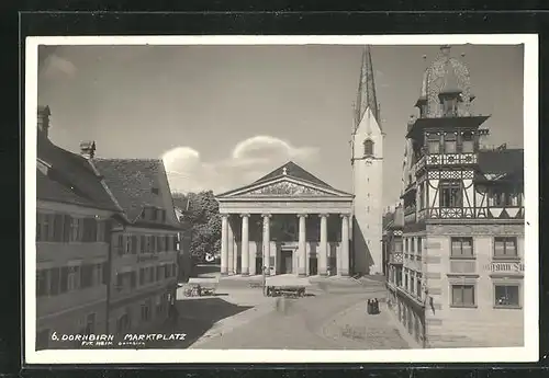 AK Dornbirn, Marktplatz mit Kirche