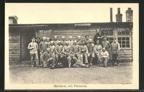 AK Sprottau, Kriegsgefangenenlager, Bäckerei mit Personal