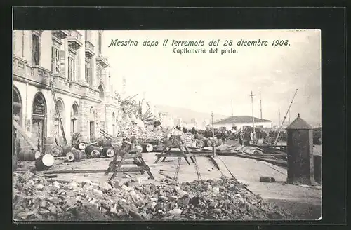 AK Messina, terremoto del 28 dicembre 1908, Capitaneria del porto, Erdbeben