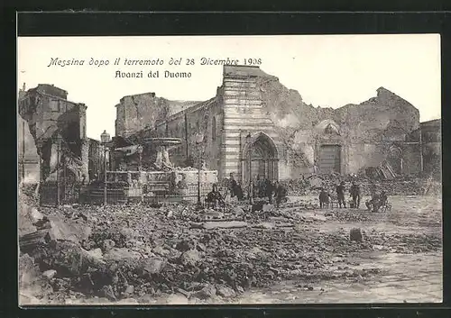 AK Messina, Terremoto del 28 dicembre 1908, Avanzi del Duomo, Zerstörungen nach dem Erdbeben