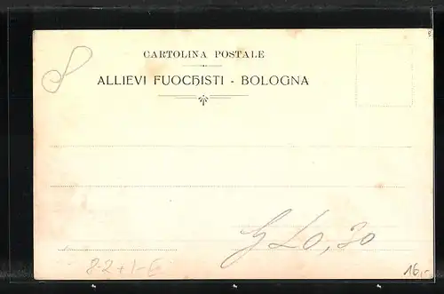 AK Bologna, Allievi Fuochisti 1903, Flagge, Feuerwehr