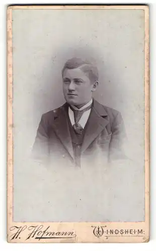 Fotografie H. Hofmann, Windsheim, Portrait junger Mann in Anzug mit Krawatte