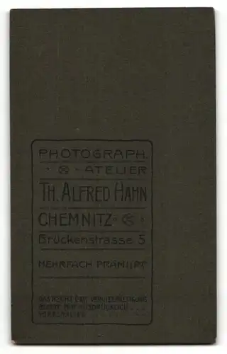 Fotografie Th. Alfred Hahn, Chemnitz, Junge Frau mit Buch sitzt in einem Stuhl