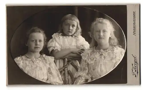 Fotografie F. Kergel, Marienwerder, Portrait drei Geschwister