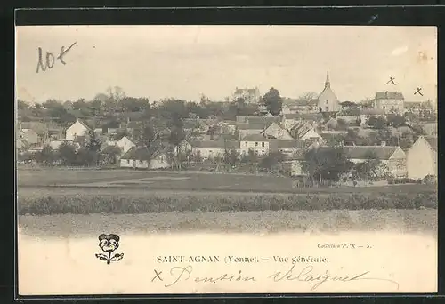 AK Saint-Agnan, Vue générale, Teilansicht mit Kirche