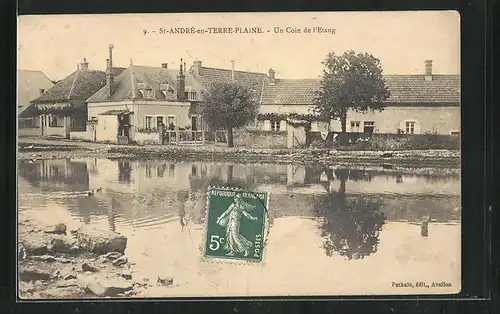 AK Saint-André-en-Terre-Plaine, Un Coin de l`Etang