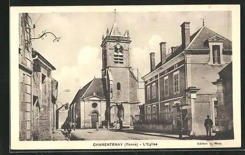 AK Charentenay, L`Eglise, Strassenpartie an der Kirche