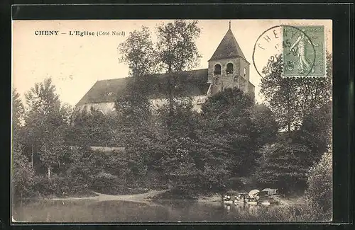 AK Cheny, L`Eglise, Blick zur Kirche