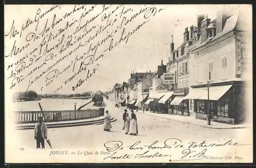 AK Joigny, Le Quai de Paris