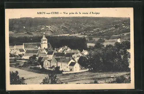 AK Arcy-sur-Cure, Vue prise de la route d'Avigay