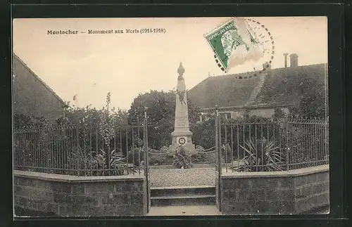 AK Montacher, Monument aux Morts