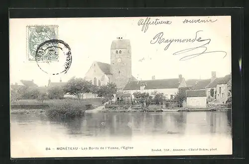 AK Monéteau, Les Bords de l'Yonne, l'Eglise