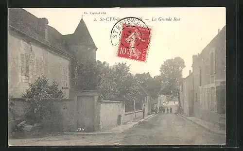 AK Saint-Cyr-les-Colons, La Grande Rue, Strassenpartie