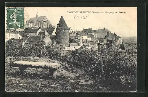 AK Saint-Florentin, Vue prise du Prieure