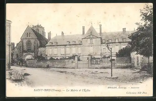 AK Saint-Bris, La Mairie et l`Église
