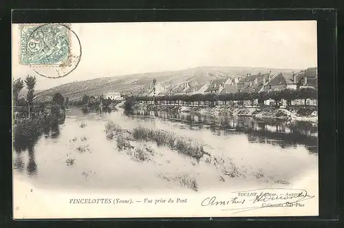 AK Vincelottes, Vue prise du Pont, Häuser am Ufer