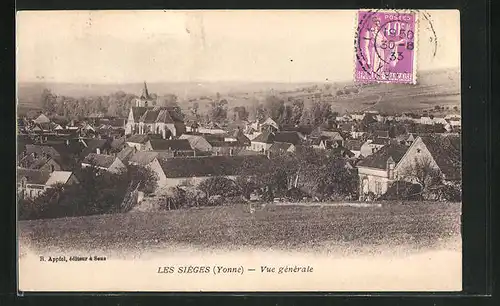 AK Les Sieges, Totalansicht auf Kirche, Häuser und Landschaft