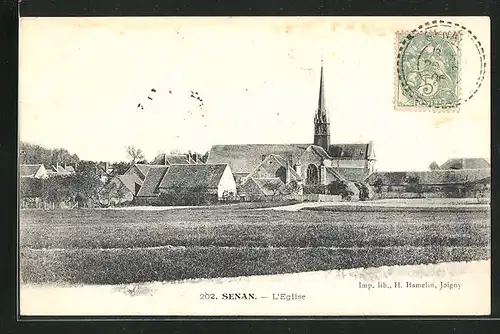 AK Senan, L`Eglise, Blick von Feld
