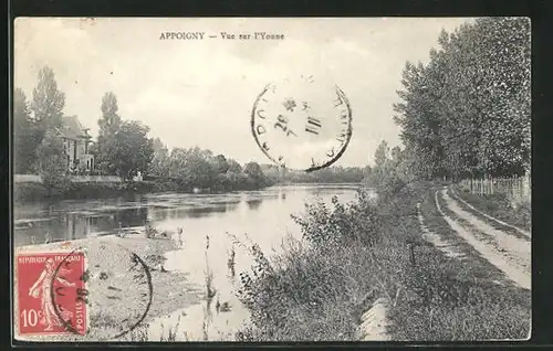 AK Appoigny, Vue sur l`Yonne, Flussufer