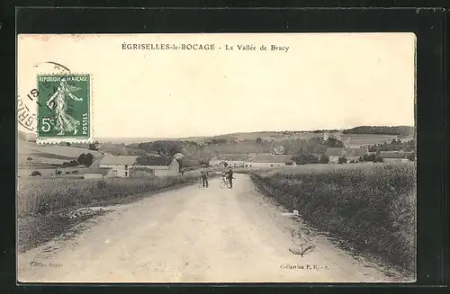 AK Egriselles-le-Bocage, La Vallee de Bracy, Landstrasse