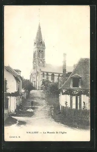 AK Vallery, La Montée de l`Eglise, Kirche