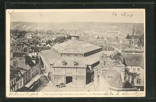 AK Sens, Vue panoramique, cotè Ouest-Le Marchè couvert