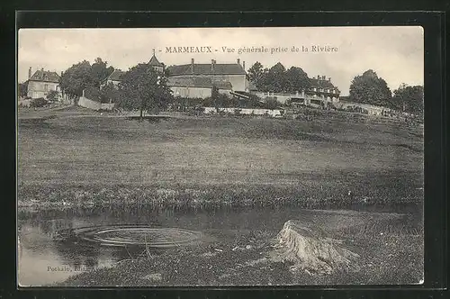 AK Marmeaux, Vue generale prise de la Riviere