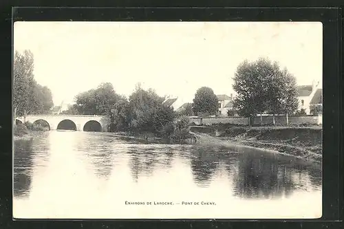 AK Cheny, Pont, Ortsansicht mit Flussbrücke