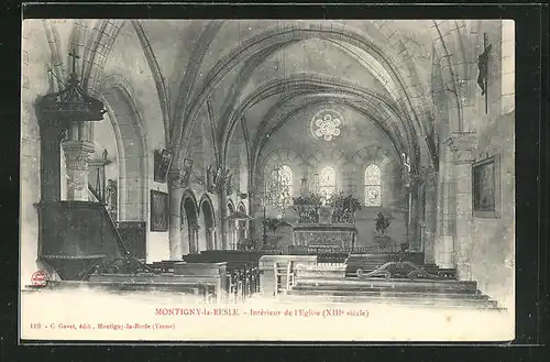 AK Montigny-la-Resle, Interieur de l`Eglise XIIIe siecle