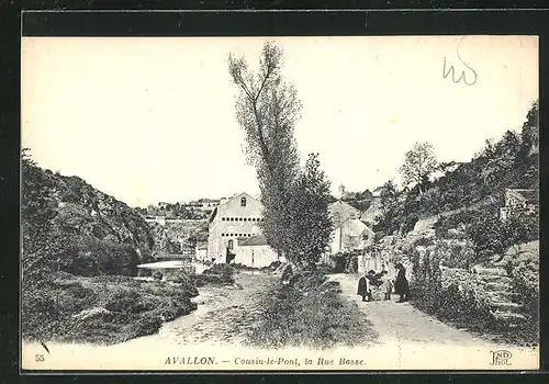 AK Avallon, Cousin-le-Pont, La Rue Basse