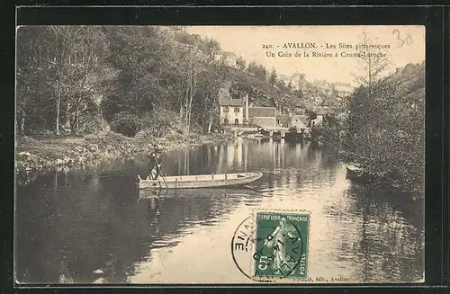 AK Avallon, Un Coin de la Riviere a Cousin-Laroche