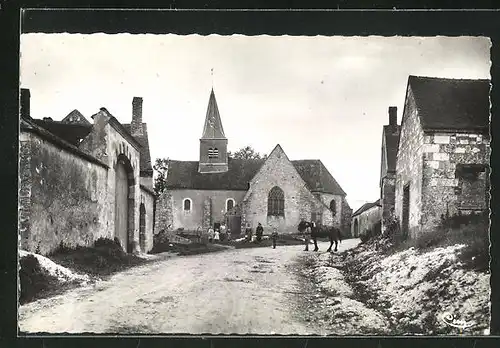 AK Pailly, La rue de l`Eglise, Strassenpartie