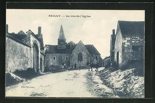 AK Pailly, La rue de l`eglise