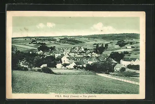 AK Sacy, Panoramablick auf das Dorf