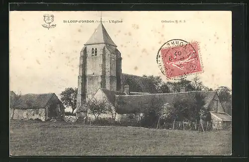 AK St-Loup-d`Ordon, L`Eglise, Ansicht der Kirche